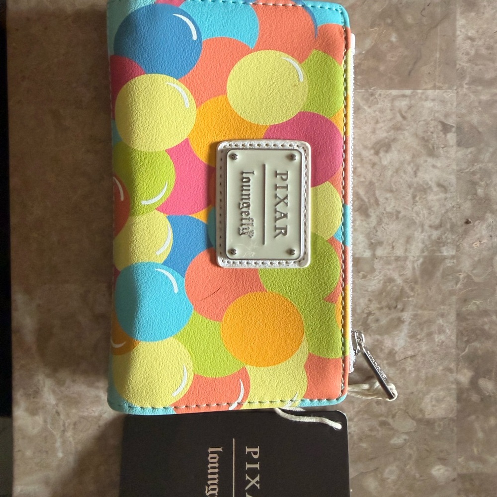 Loungefly Pixar Up House Balloon Zip Wallet - Aqua with Multicolor Balloons